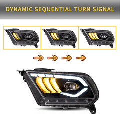 VLAND LED Headlights for 2010-2014 Ford Mustang W/Welcome/Breathe Function Dynam