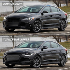 VLAND LED Headlights for 2017 2018 Hyundai Elantra, W/Start Blue to White DRL &