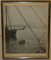 Vintage HARVEY FALK ‘The Dory’ Young Boy Rowing FLORIDA Pictorialist PHOTOGRAPH