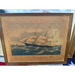 Clipper Ship «Dreadnought» Off Sandy Hook 1854 Antique Lithograph 19X15″