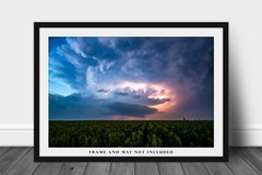 Storm Photography Print: Nebraska Supercell Thunderstorm Lightning Sky Picture