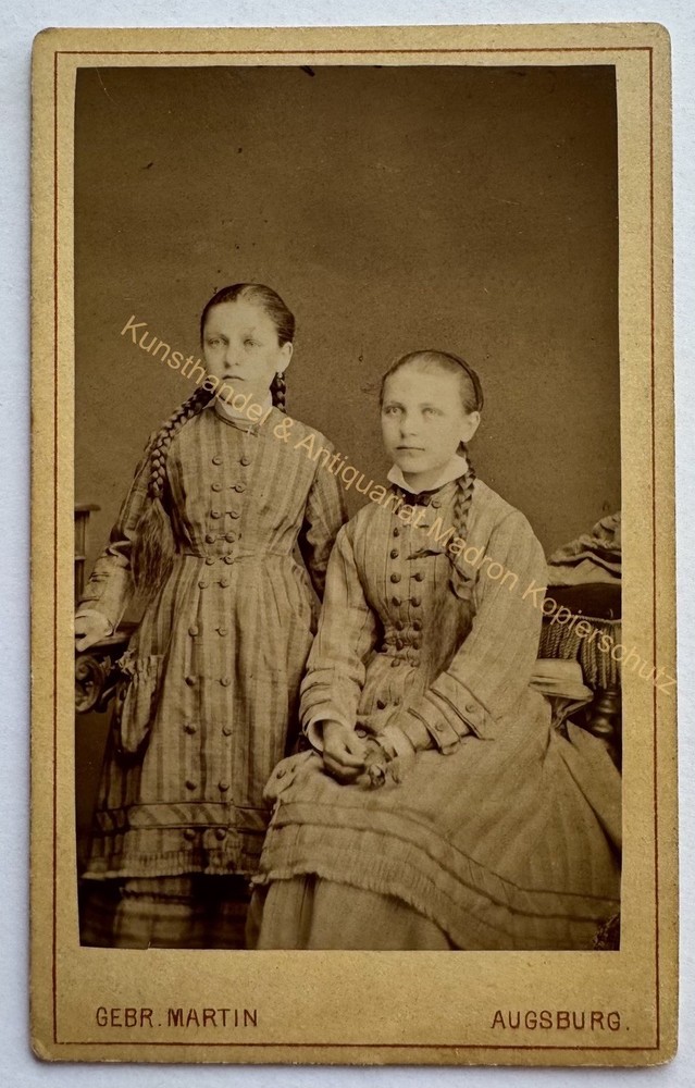 orig. CDV photo photograph picture child old fashion around 1877 girl Augsburg