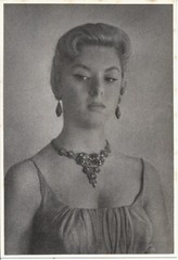 Hendrickson Hand Tinted Print 4.5×6.75 Sultry Pouty Beauty Necklace Earrings 168