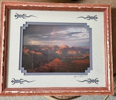 James Thomson Signed Framed Photograph Rainbow Grand Canyon Southwestern 9”x 11”
