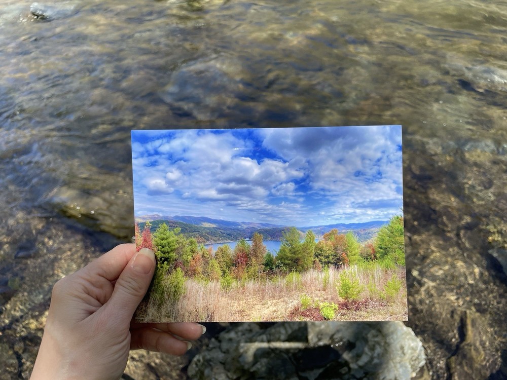 5×7 Autumn Colorful Landscape Overlook With Clouds Giclee Photography Print