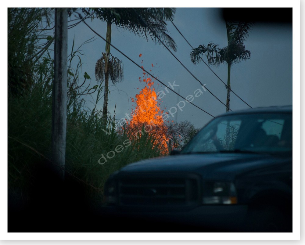 Kilauea Volcano Leilani Estates Lava Fountain Silver Halide Photo 2018