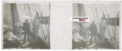 Boat Trip, Stereoscopic Glass Plate, Black & White Positive 4.5X10.7 Cm