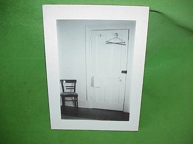 1972 Art Photo 6″x9″ Black & White Mounted Photograph Bermuda House Door w/Chair