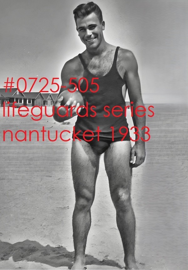 VINTAGE MALE PORTRAIT #0725-505- lifeguard- mantucket, 1933 -free ship in usa