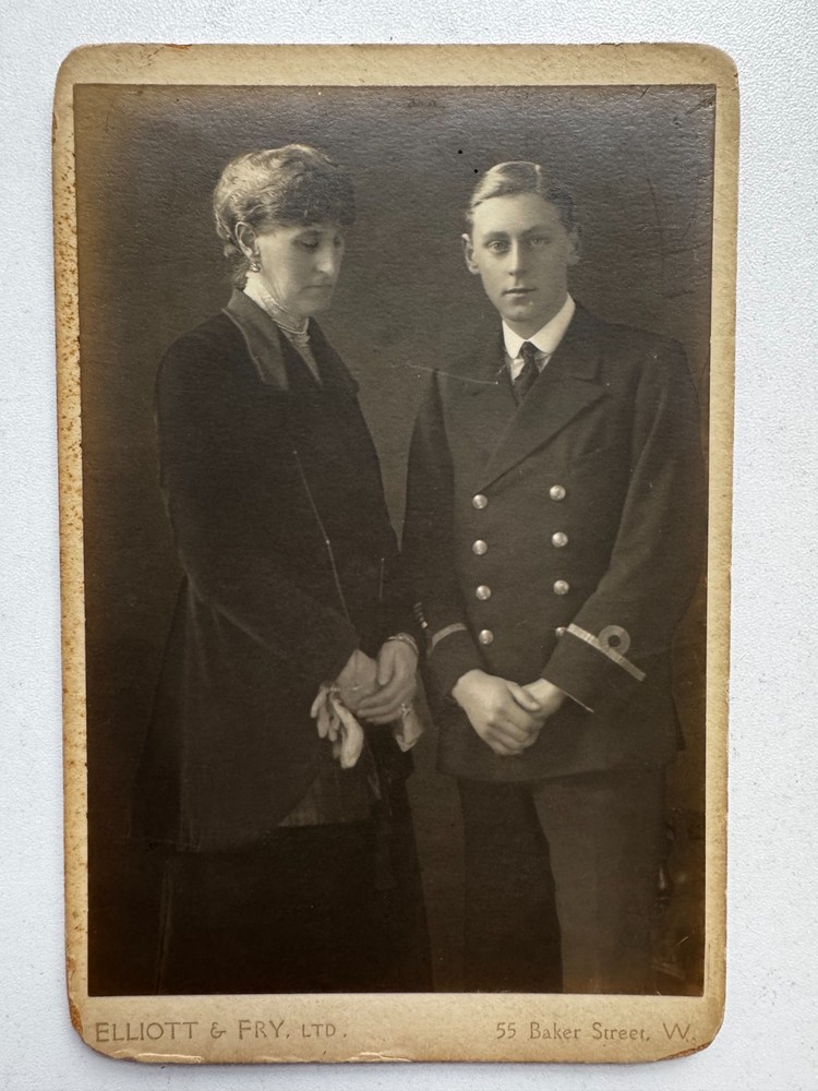 Antique Elliott & Fry London Royalty Cabinet Card Mary & Victor de Mauny