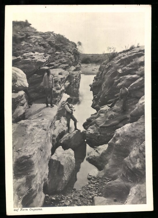 Photograph German South West Africa / Namibia, watercourse of the farm Ongeama