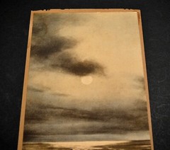 Original 1910 Moonlight Waves Painted Photo Stewart Publishing Co. N.Y.