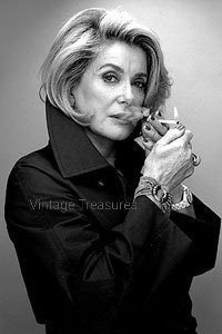 Catherine Deneuve Lighting Her Cigarette Photo Print Poster Wall Art Smoking