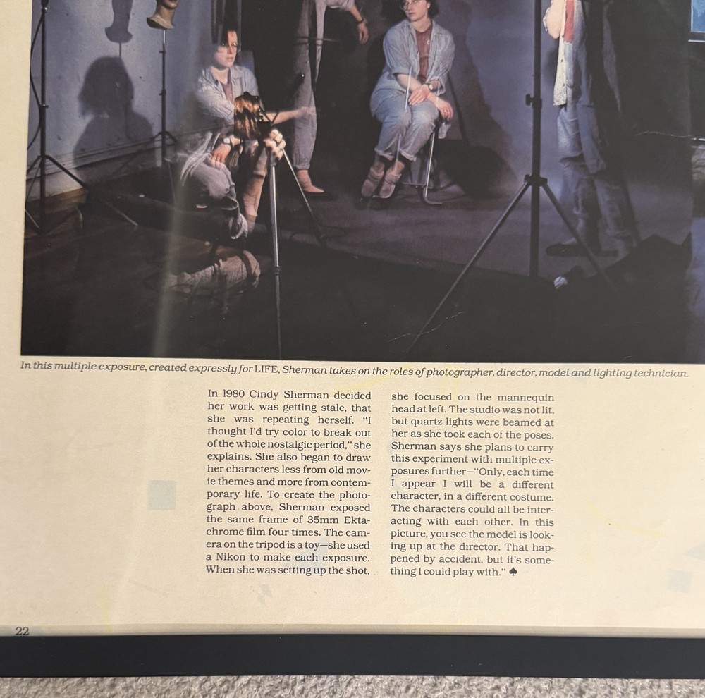 Cindy Sherman LIFE Magazine Framed Print 10×13 Camera at Work Photography
