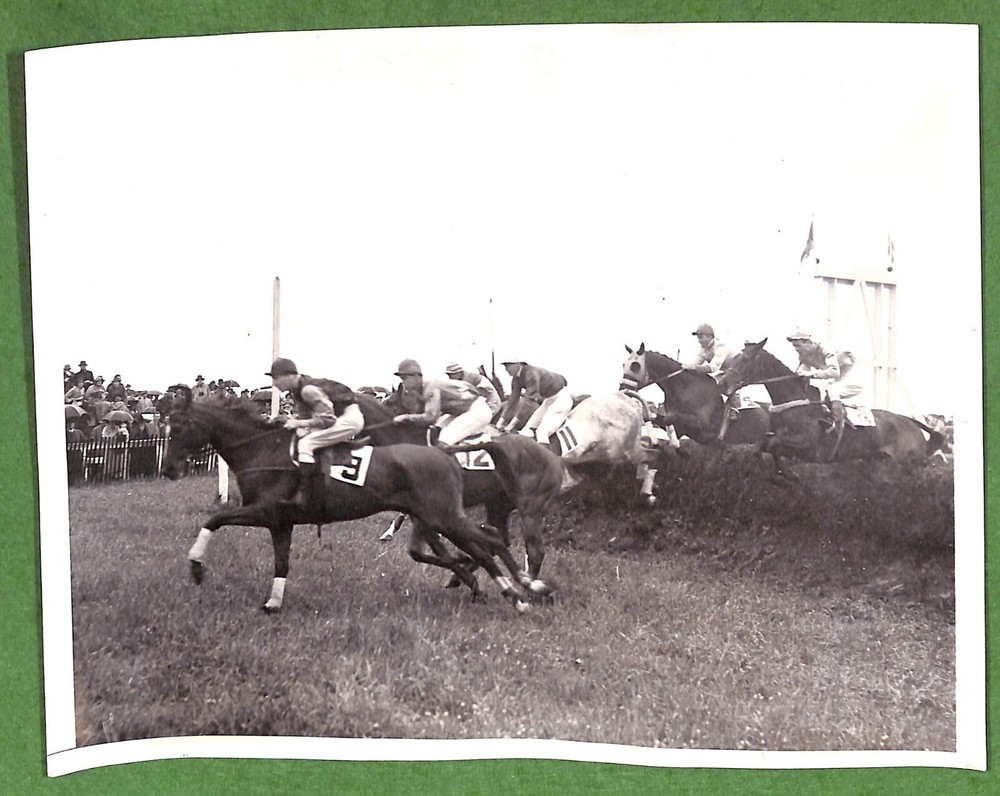 Over First Jump In The Billy Barton Steeplechase At The Radnor Hunt Meet 1938