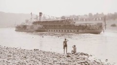 great old negative paddle steamer Leipzig
