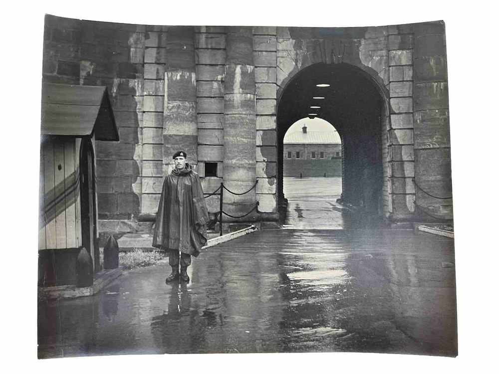 Vintage Large Black & White Photograph Photography Print Sentinel Guard Watchman