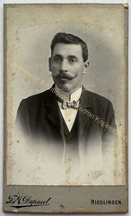 orig. CDV photo photography photograph Mr. Mann fashion around 1890 Depaul Riedlingen