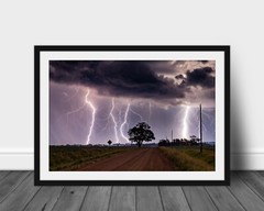 Lightning strike photography print thunderstorm wall art photo nature home decor