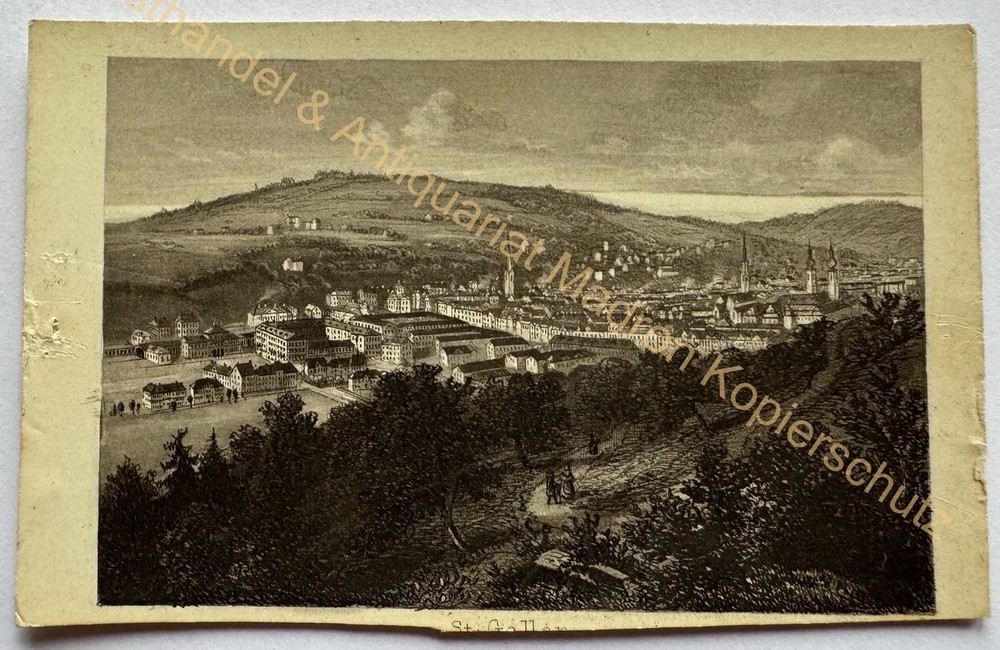 orig. CDV photo photograph lithograph around 1860 St. Gallen