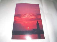 Beautiful Photograph of Louisiana Capitol Building Sun Red Sky 2006 8×12 FUJI