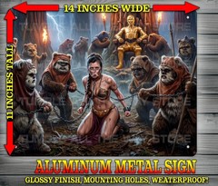 Slave Leia Captured By Ewoks on Endor Star Wars Metal Sign Art 11 » x 14″
