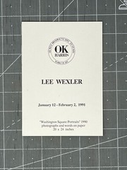 Lee Wexler Art Show Announcement Card 1991 OK Harris Gallery