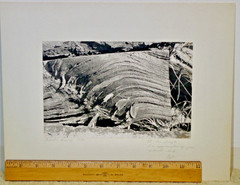 Lot of 3 B&W Photos- Unframed Matted- Forest Water Ice Wood Trees – c1970