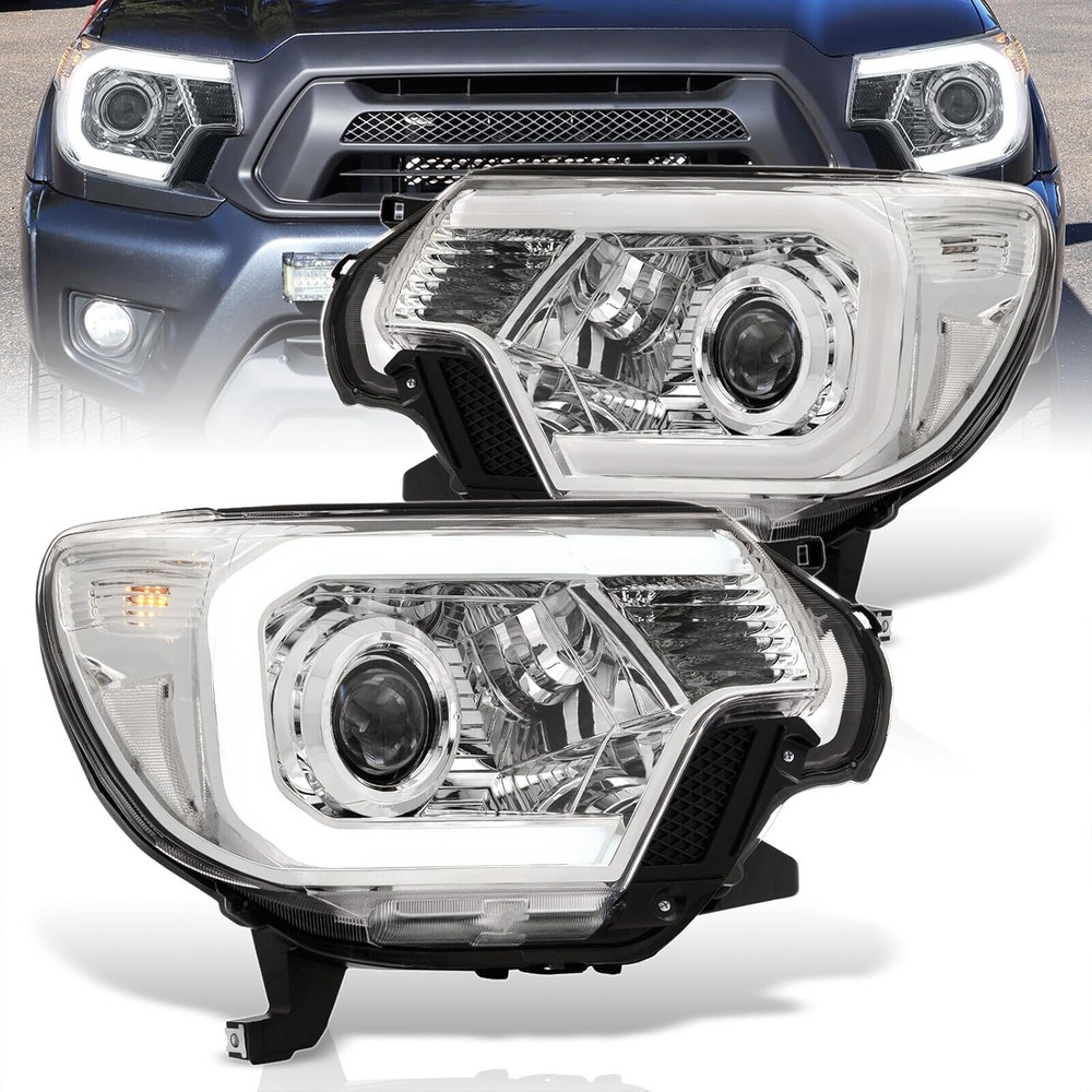 LED DRL Tube Bar Driving Projector Headlights Corner Signal Lamps Headlamps Asse