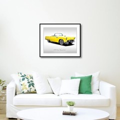 Classic Cars – 1955 Ford Thunderbird, Goldenrod Yellow – Print