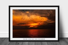Storm Photography Print: Oklahoma Sunset Thunderstorm Lake Overholser Photo