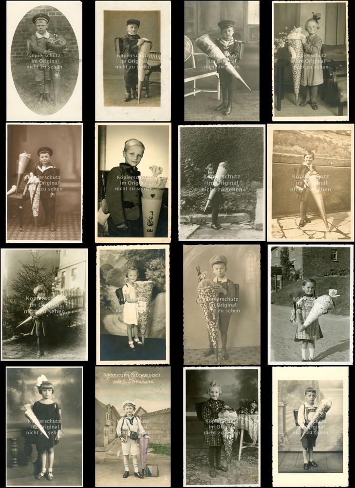 17x PHOTO School Bag, First Day of School, Boy, Girl, Enrollment ~1920-1950 AS66