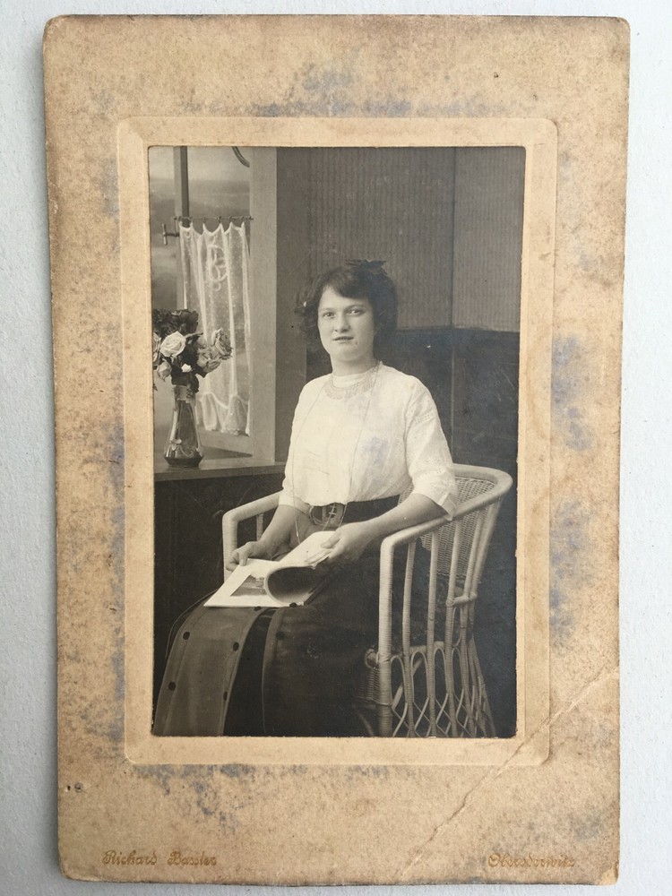 Plattenkamera Foto Original Alte Foto um 1900 11 x16.5 cm Lady