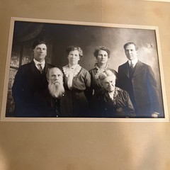 Early 20th Century Antique Studio Family Sepia Vintage Photograph Photo Foldout