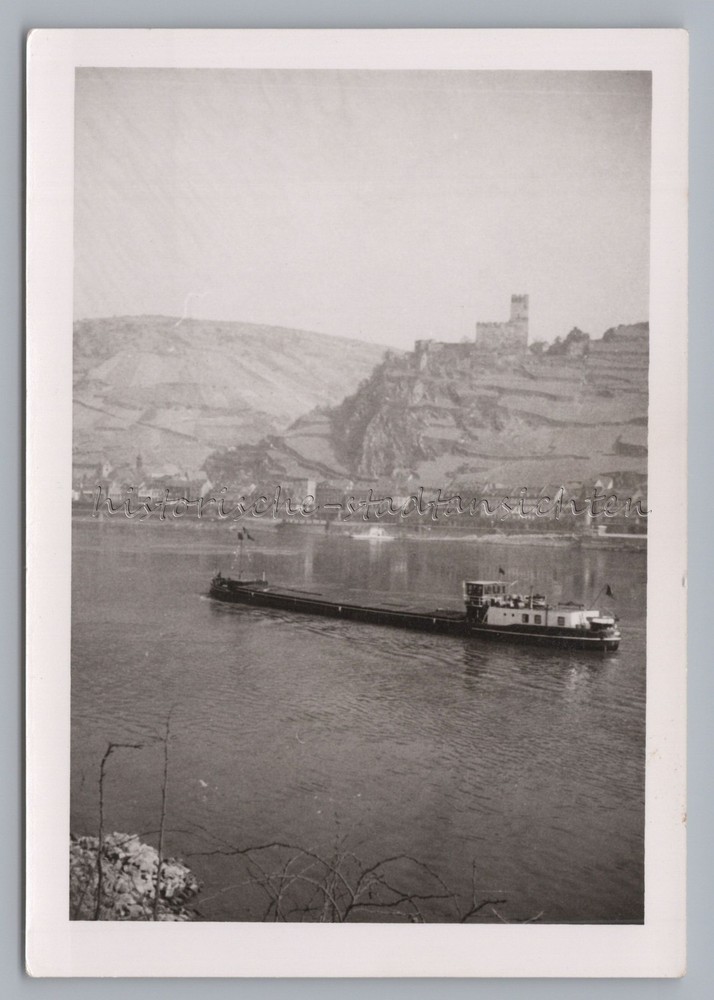 Kaub am Rhein 1962 Cargo Ship Old Photo 1960s