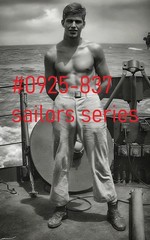 VINTAGE MALE PORTRAIT #0925-837 -sailors series -free shipping in usa