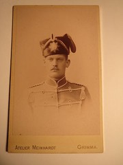 Grimma – 1893 – Adt. Bohemian as Soldier in Uniform with Hat – Hussar? / CDV