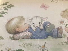 Precious Moments Spiritual Picture in Plastic Frame Psalm 23:2