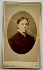 orig. CDV photo photograph old picture woman lady fashion around 1885 Verviers