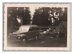 Mittenwald 1955 – campground car camping travel tent leisure – old photo 1950s