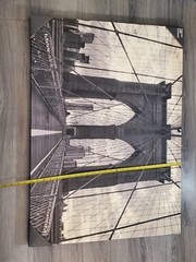 BROOKLYN BRIDGE-NY: Shade of Grey Glossy 26×36 Photo Print Wall Art Poster