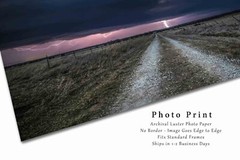 Storm Photography Print: Kansas, Lightning, Worn Path, Stormy, Picture, Photo