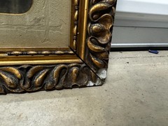 Antique Black/Gold Wooden Framed Little Girls Photograph 21.5 x 25.5