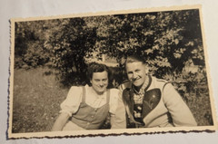 Oktoberfest Bavaria Couple in Traditional Dirndl (13.5×8.5) Original Photo