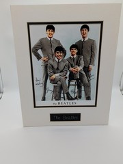 Beatles 1964 Signed Color Print Plaque Dbl Matted Unframed 14×11