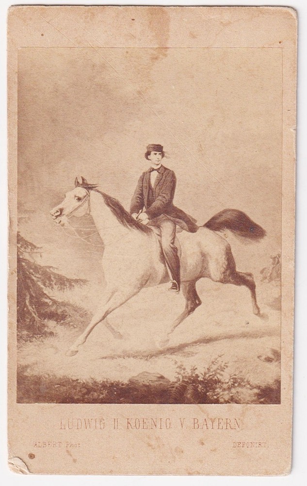 King Ludwig II Of Bavaria Horse Munich Joseph Albert Portrait CDV Photo 1865