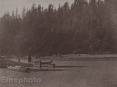 1900/72 Vintage EDWARD CURTIS Native American Indian Canoe River Photo Art 11×14