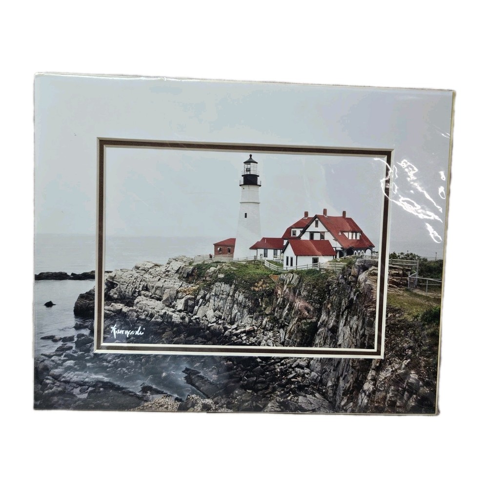 Richard V Korczynski Portland Head Light Maine Matted Photo Print 1999 8×10