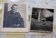 2x photos hunter Schwerin GDR 1949 uniform dachshund dog boy vintage year