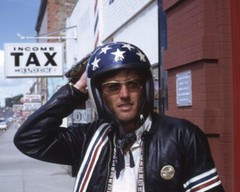 Easy Rider Peter Fonda wearing classic motorcycle helmet 16×20 Poster